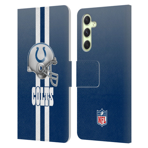 NFL Indianapolis Colts Logo Helmet Leather Book Wallet Case Cover For Samsung Galaxy A54 5G