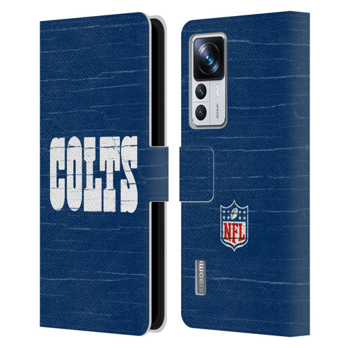 NFL Indianapolis Colts Logo Distressed Look Leather Book Wallet Case Cover For Xiaomi 12T Pro