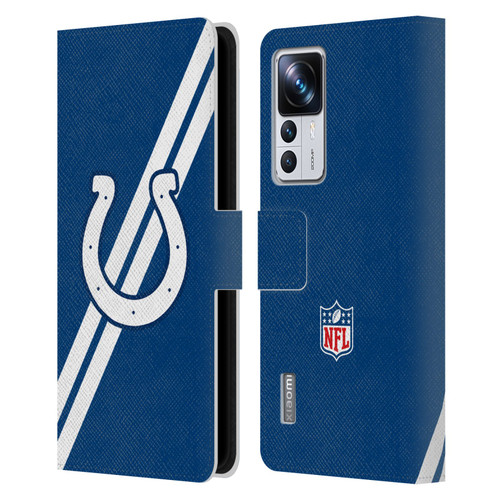 NFL Indianapolis Colts Logo Stripes Leather Book Wallet Case Cover For Xiaomi 12T Pro
