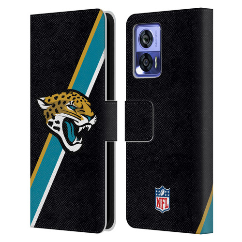 NFL Jacksonville Jaguars Logo Stripes Leather Book Wallet Case Cover For Motorola Edge 30 Neo 5G