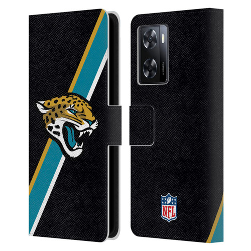 NFL Jacksonville Jaguars Logo Stripes Leather Book Wallet Case Cover For OPPO A57s