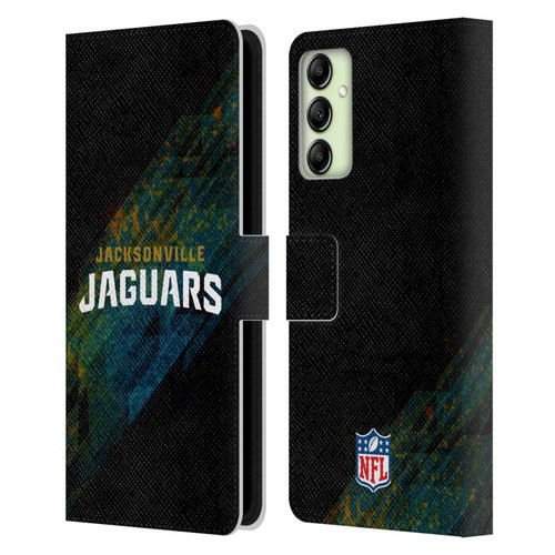 NFL Jacksonville Jaguars Logo Blur Leather Book Wallet Case Cover For Samsung Galaxy A14 5G