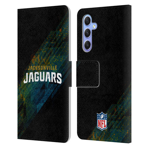 NFL Jacksonville Jaguars Logo Blur Leather Book Wallet Case Cover For Samsung Galaxy A34 5G