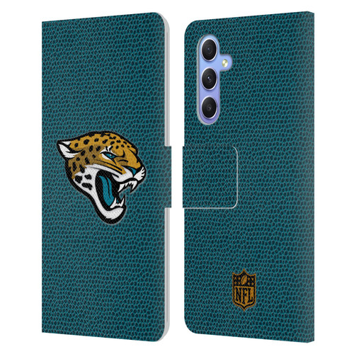 NFL Jacksonville Jaguars Logo Football Leather Book Wallet Case Cover For Samsung Galaxy A34 5G