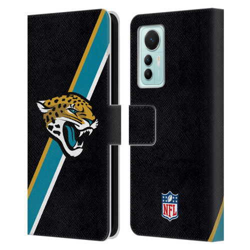 NFL Jacksonville Jaguars Logo Stripes Leather Book Wallet Case Cover For Xiaomi 12 Lite