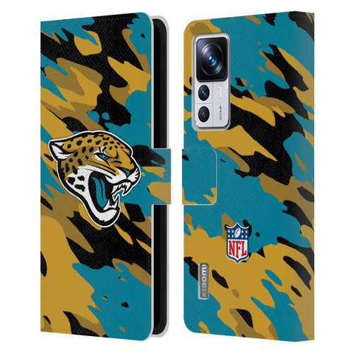NFL Jacksonville Jaguars Logo Camou Leather Book Wallet Case Cover For Xiaomi 12T Pro