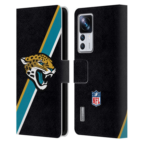 NFL Jacksonville Jaguars Logo Stripes Leather Book Wallet Case Cover For Xiaomi 12T Pro