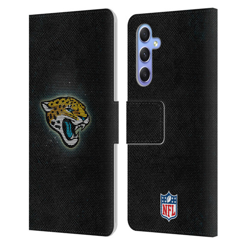 NFL Jacksonville Jaguars Artwork LED Leather Book Wallet Case Cover For Samsung Galaxy A34 5G