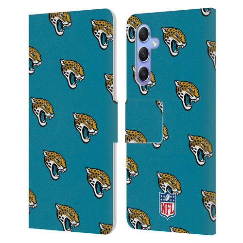 NFL Jacksonville Jaguars Artwork Patterns Leather Book Wallet Case Cover For Samsung Galaxy A34 5G