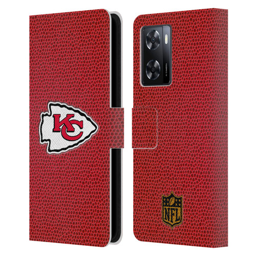 NFL Kansas City Chiefs Logo Football Leather Book Wallet Case Cover For OPPO A57s