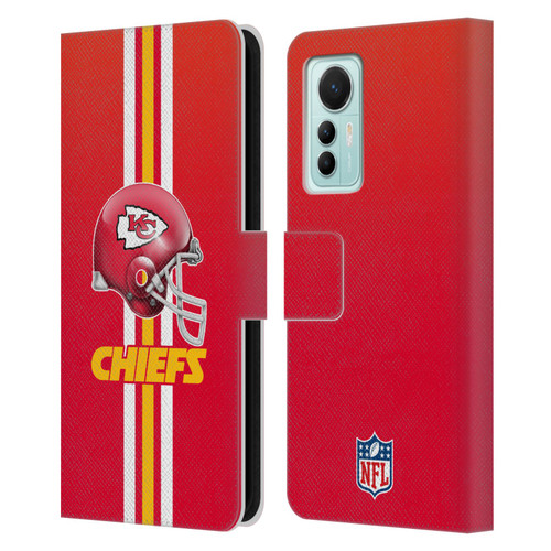 NFL Kansas City Chiefs Logo Helmet Leather Book Wallet Case Cover For Xiaomi 12 Lite