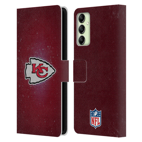 NFL Kansas City Chiefs Artwork LED Leather Book Wallet Case Cover For Samsung Galaxy A14 5G