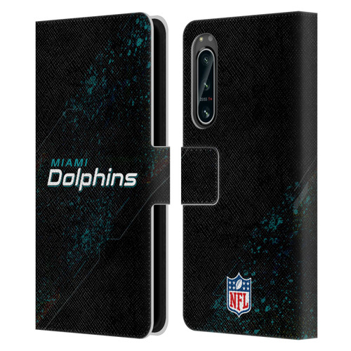 NFL Miami Dolphins Logo Blur Leather Book Wallet Case Cover For Sony Xperia 5 IV