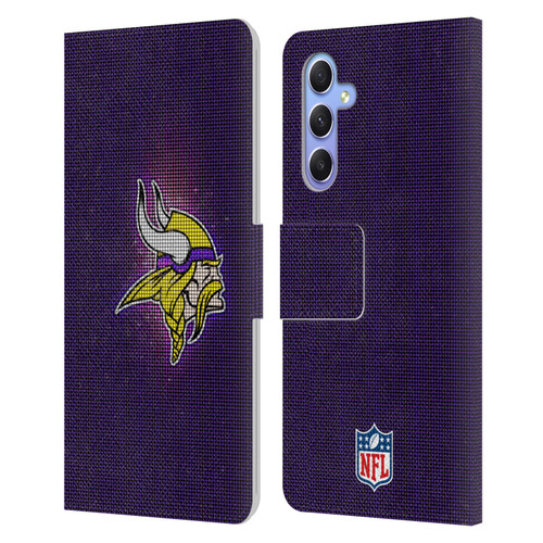 NFL Minnesota Vikings Artwork LED Leather Book Wallet Case Cover For Samsung Galaxy A34 5G