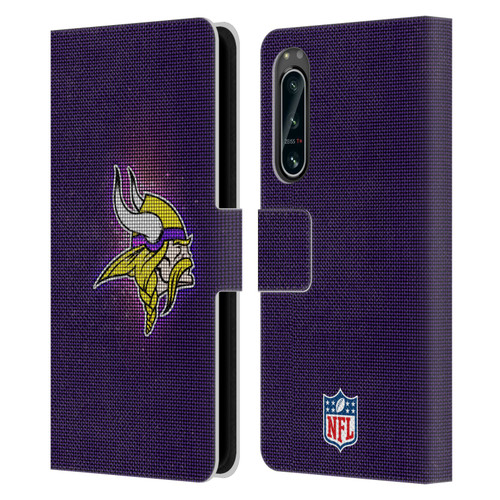 NFL Minnesota Vikings Artwork LED Leather Book Wallet Case Cover For Sony Xperia 5 IV