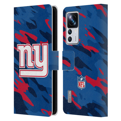 NFL New York Giants Logo Camou Leather Book Wallet Case Cover For Xiaomi 12T Pro
