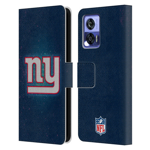 NFL New York Giants Artwork LED Leather Book Wallet Case Cover For Motorola Edge 30 Neo 5G