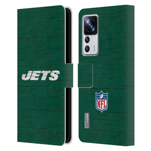 NFL New York Jets Logo Distressed Look Leather Book Wallet Case Cover For Xiaomi 12T Pro