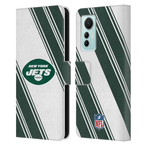 NFL New York Jets Artwork Stripes Leather Book Wallet Case Cover For Xiaomi 12 Lite