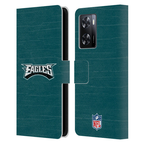 NFL Philadelphia Eagles Logo Distressed Look Leather Book Wallet Case Cover For OPPO A57s