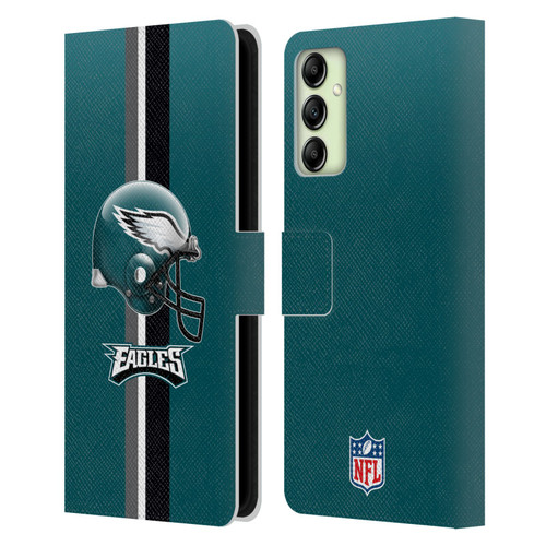 NFL Philadelphia Eagles Logo Helmet Leather Book Wallet Case Cover For Samsung Galaxy A14 / 5G