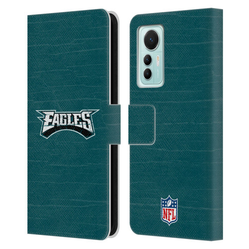 NFL Philadelphia Eagles Logo Distressed Look Leather Book Wallet Case Cover For Xiaomi 12 Lite