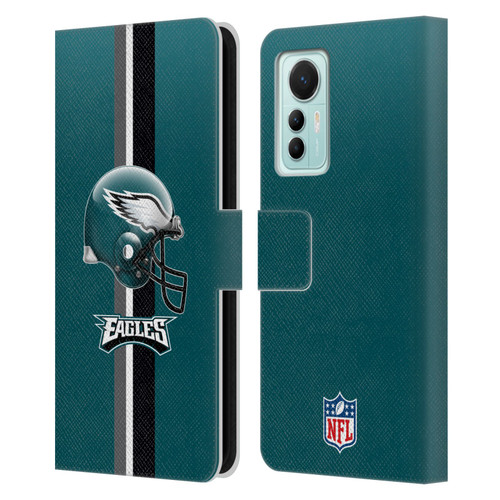 NFL Philadelphia Eagles Logo Helmet Leather Book Wallet Case Cover For Xiaomi 12 Lite