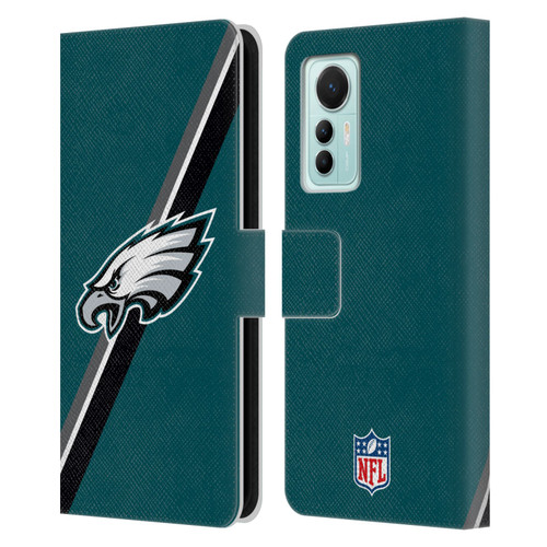 NFL Philadelphia Eagles Logo Stripes Leather Book Wallet Case Cover For Xiaomi 12 Lite
