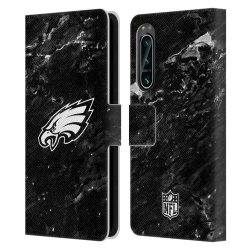 NFL Philadelphia Eagles Artwork Marble Leather Book Wallet Case Cover For Sony Xperia 5 IV