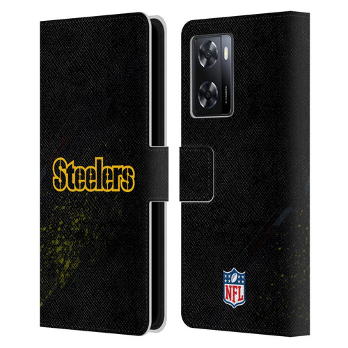 NFL Pittsburgh Steelers Logo Blur Leather Book Wallet Case Cover For OPPO A57s