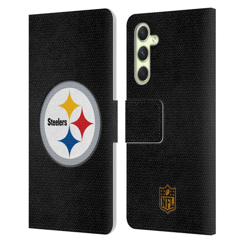 NFL Pittsburgh Steelers Logo Football Leather Book Wallet Case Cover For Samsung Galaxy A54 5G