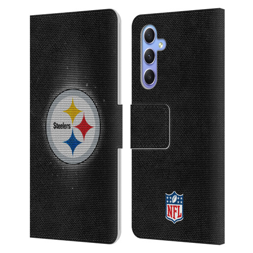NFL Pittsburgh Steelers Artwork LED Leather Book Wallet Case Cover For Samsung Galaxy A34 5G