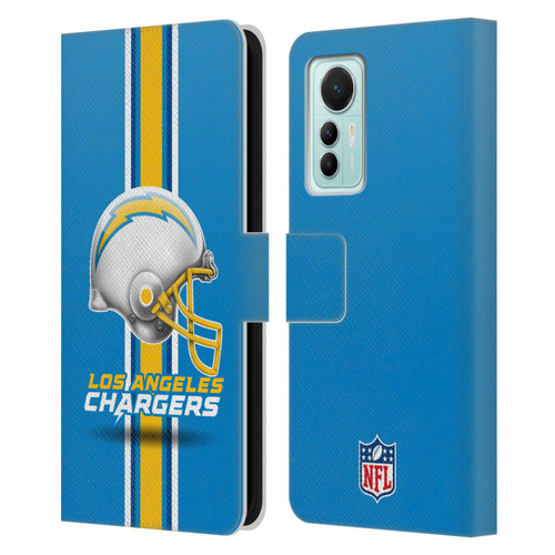 NFL Los Angeles Chargers Logo Helmet Leather Book Wallet Case Cover For Xiaomi 12 Lite