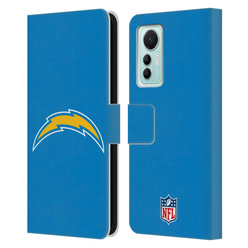 NFL Los Angeles Chargers Logo Plain Leather Book Wallet Case Cover For Xiaomi 12 Lite
