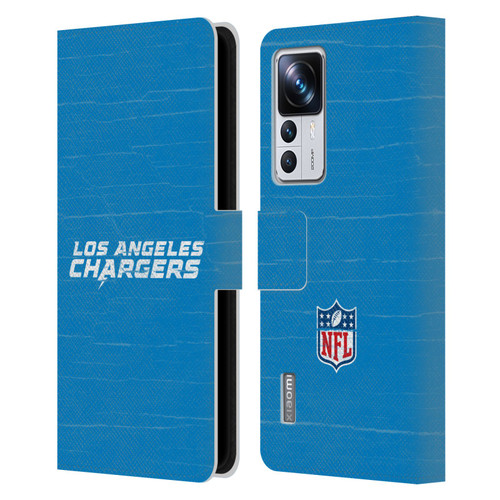 NFL Los Angeles Chargers Logo Distressed Look Leather Book Wallet Case Cover For Xiaomi 12T Pro