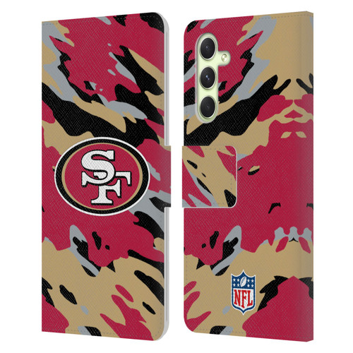 NFL San Francisco 49Ers Logo Camou Leather Book Wallet Case Cover For Samsung Galaxy A54 5G
