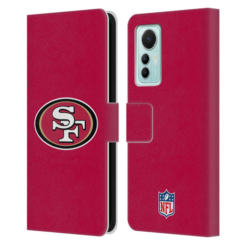 NFL San Francisco 49Ers Logo Plain Leather Book Wallet Case Cover For Xiaomi 12 Lite