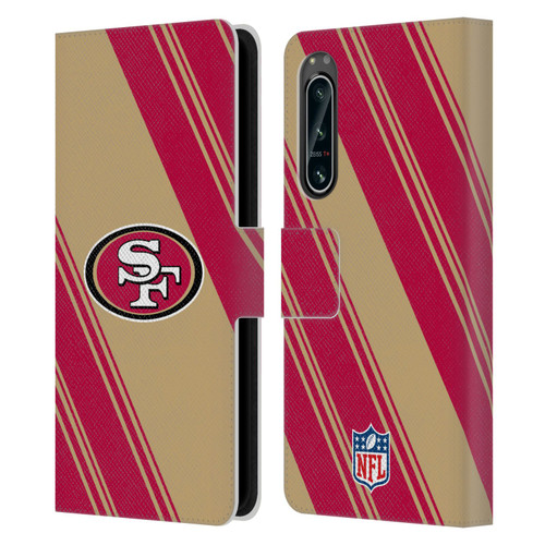 NFL San Francisco 49ers Artwork Stripes Leather Book Wallet Case Cover For Sony Xperia 5 IV