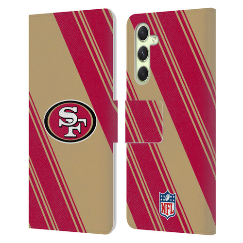 NFL San Francisco 49ers Artwork Stripes Leather Book Wallet Case Cover For Samsung Galaxy A54 5G