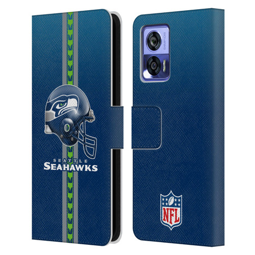 NFL Seattle Seahawks Logo Helmet Leather Book Wallet Case Cover For Motorola Edge 30 Neo 5G