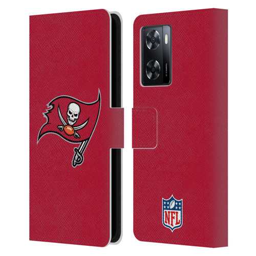 NFL Tampa Bay Buccaneers Logo Plain Leather Book Wallet Case Cover For OPPO A57s