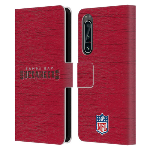 NFL Tampa Bay Buccaneers Logo Distressed Look Leather Book Wallet Case Cover For Sony Xperia 5 IV