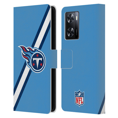 NFL Tennessee Titans Logo Stripes Leather Book Wallet Case Cover For OPPO A57s