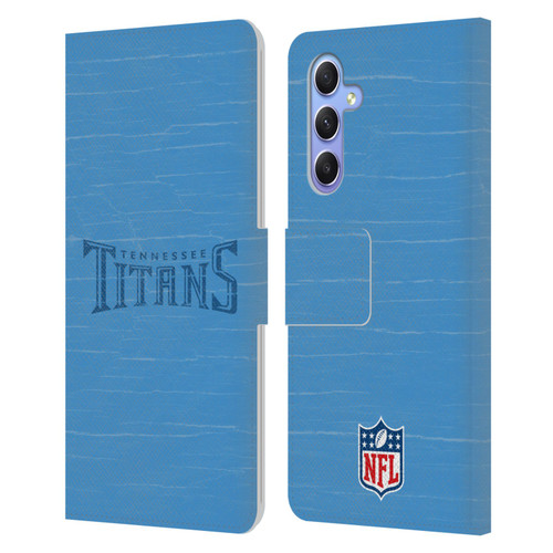 NFL Tennessee Titans Logo Distressed Look Leather Book Wallet Case Cover For Samsung Galaxy A34 5G