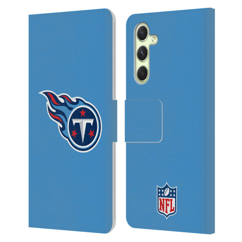 NFL Tennessee Titans Logo Plain Leather Book Wallet Case Cover For Samsung Galaxy A54 5G