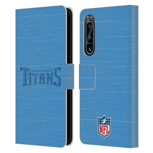 NFL Tennessee Titans Logo Distressed Look Leather Book Wallet Case Cover For Sony Xperia 5 IV