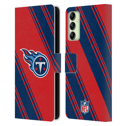 NFL Tennessee Titans Artwork Stripes Leather Book Wallet Case Cover For Samsung Galaxy A14 / 5G