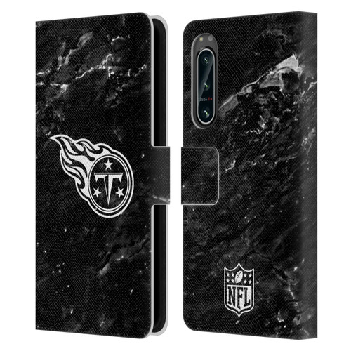 NFL Tennessee Titans Artwork Marble Leather Book Wallet Case Cover For Sony Xperia 5 IV