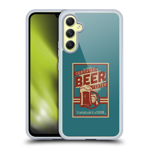 Lantern Press Man Cave Beer Tester Soft Gel Case for Samsung Galaxy A34 5G