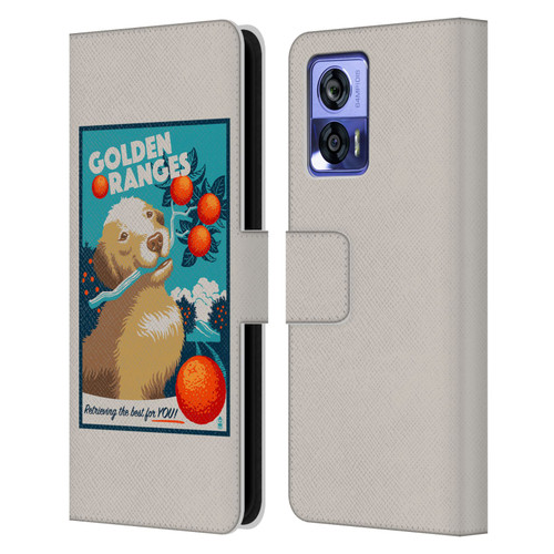 Lantern Press Dog Collection Golden Oranges Leather Book Wallet Case Cover For Motorola Edge 30 Neo 5G